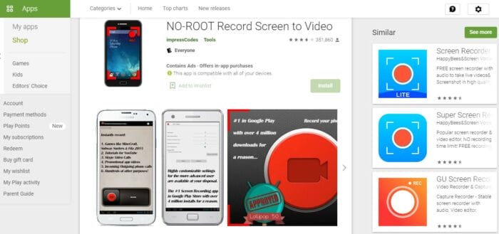 NO-ROOT Record Screen to Video